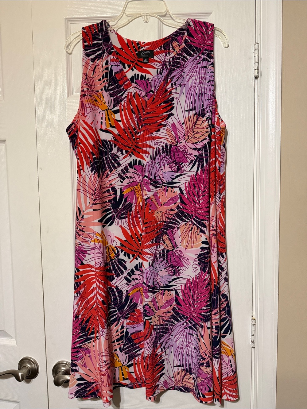 💜 Jones New York Tropical Palm Dress
